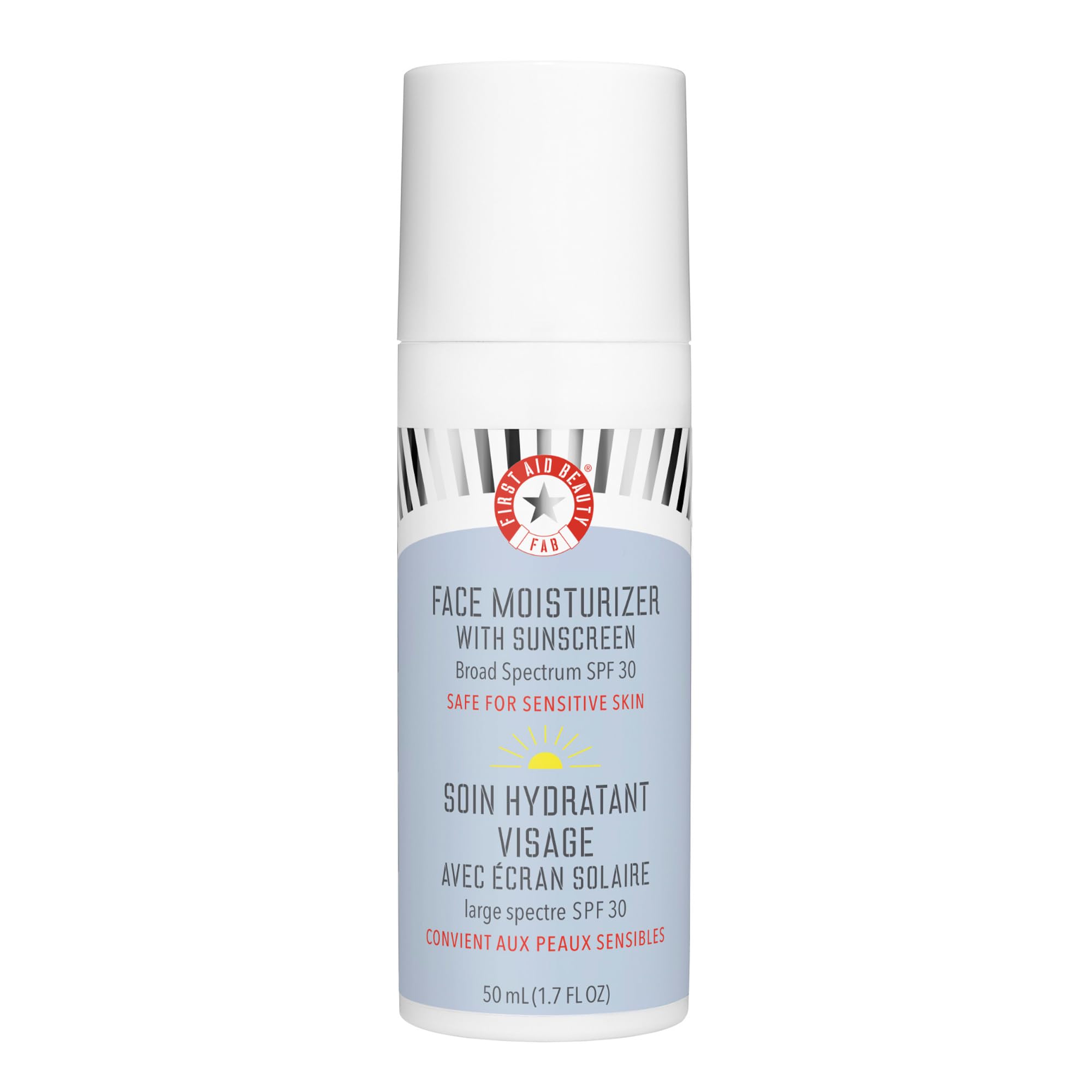 First Aid Beauty Ultra Repair Face Moisturizer with Sunscreen SPF 30 – 2-in-1 Sun Protection + Daily Hydration – 1.7 oz