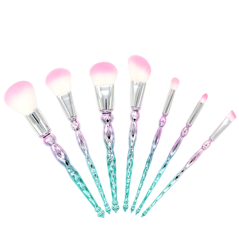 7-Piece Diamond Makeup Brush Set for Beginners