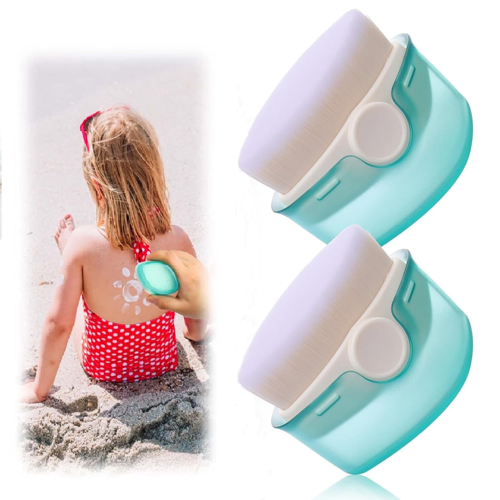 2 Pack Sunscreen Applicator for Kids Sunblock Buddy Brush Set with Protective Caps Sun Lotion Applicator Sun Cream Brush