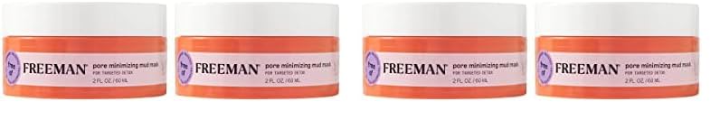 Freeman Pore Minimizing Clay Mud Facial Mask Koalin Clay Oil Controlling Face Mask Reduces Impurities Perfect For Breakout Prone Skin Vegan & Cruelty-Free 2 fl.oz./ 60 ml Jar 2 Count
