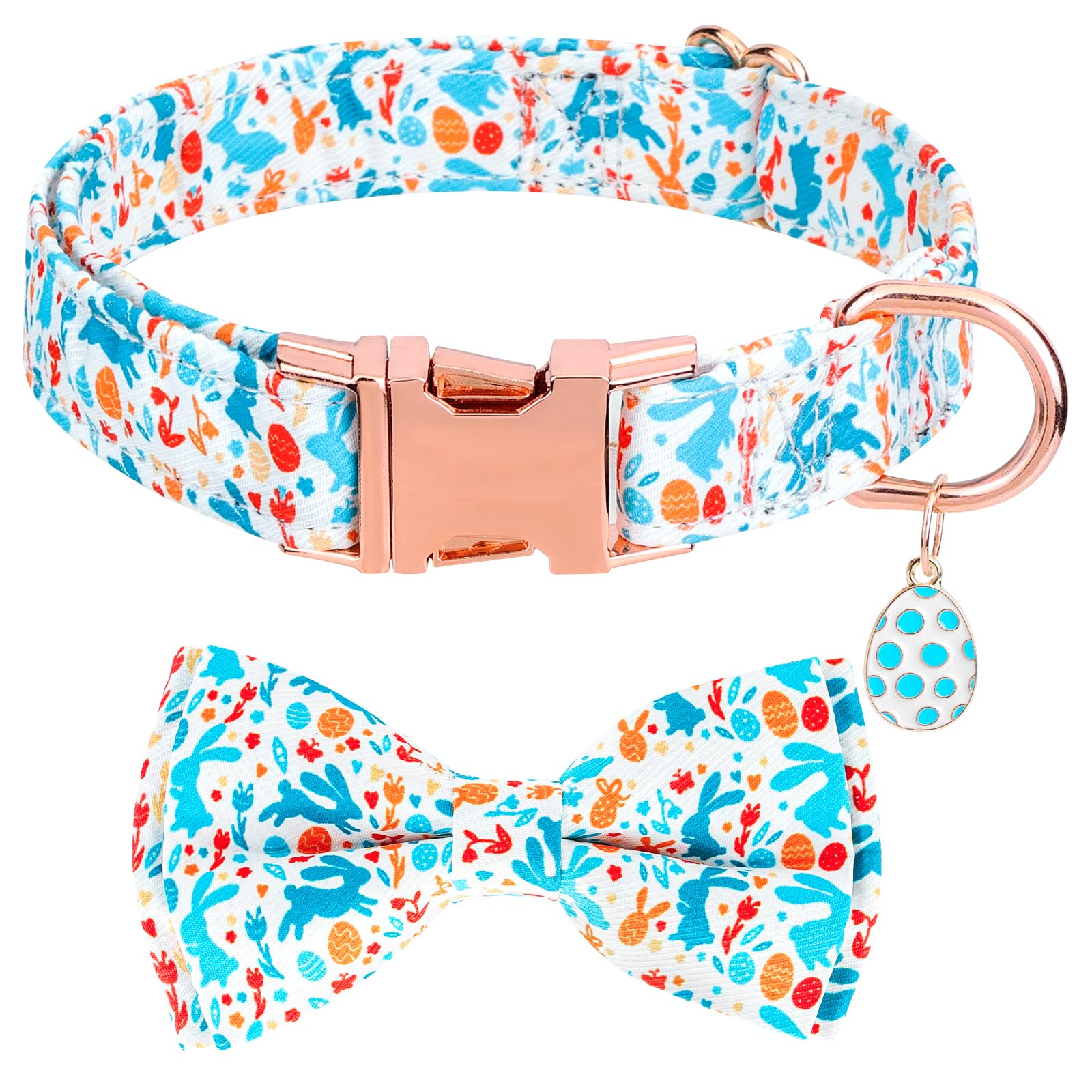 Dog Collar with Bowtie Adjustable Dog Collars Pet Collar with Metal Buckle and Cute Charms Personalized Dog Collars for Medium Dogs (M（13-20"） Green)