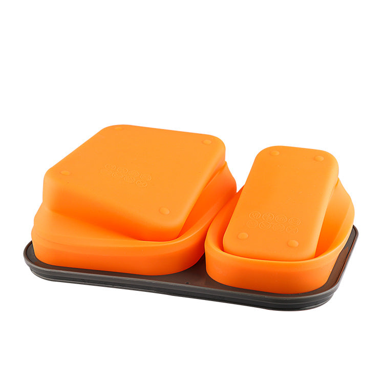 Silicone Foldable Lunch Box with Portable Utensils