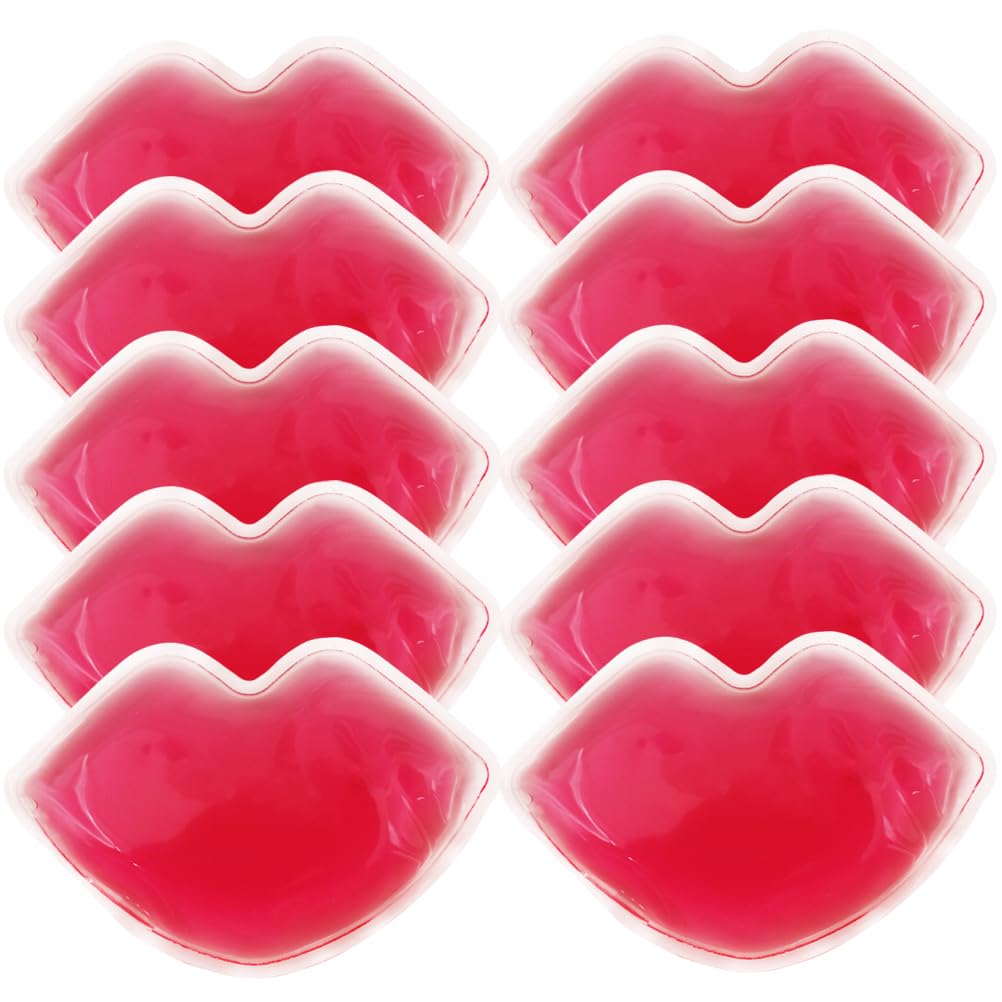 Ice Pack for Lip Filler Lip Ice Pack Bulk Small Ice Pack for Mouth Injections Injuries Bruises (Pink (10 Count))