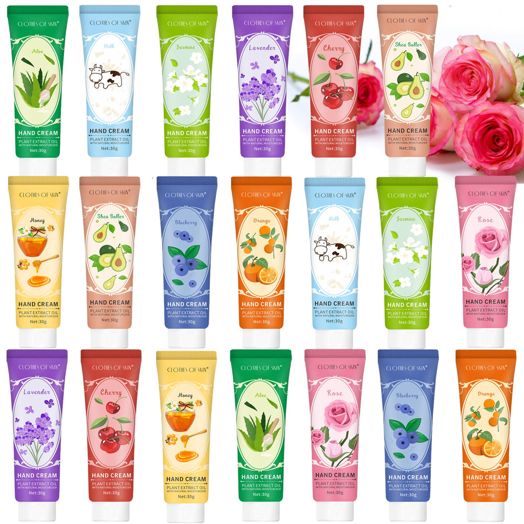20 Packs Hand Cream Gifts Set Stocking Stuffers for Teens Christmas Gifts for Women and GirlsNatural Plant Fragrance Hand Lotion for Dry Cracked HandsMini Hand Cream Travel Size With Vitamin E