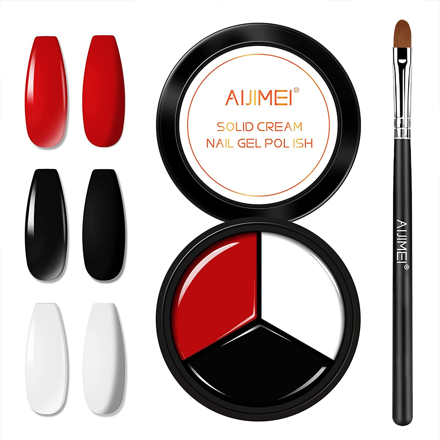 AIJIMEI 3in1 Solid Nail Polish Nail Polish Cream solid gel polish Solid Cream Gel Soak Off Gel Nail Art DIY Manicure for Home Salon Solid Nail polish Cream 0.5oz/15ml. Solid Gel Nail Polish (A08)