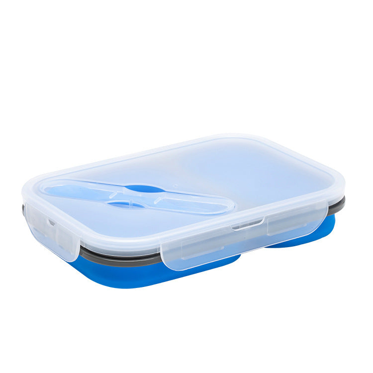 Silicone Foldable Lunch Box with Portable Utensils