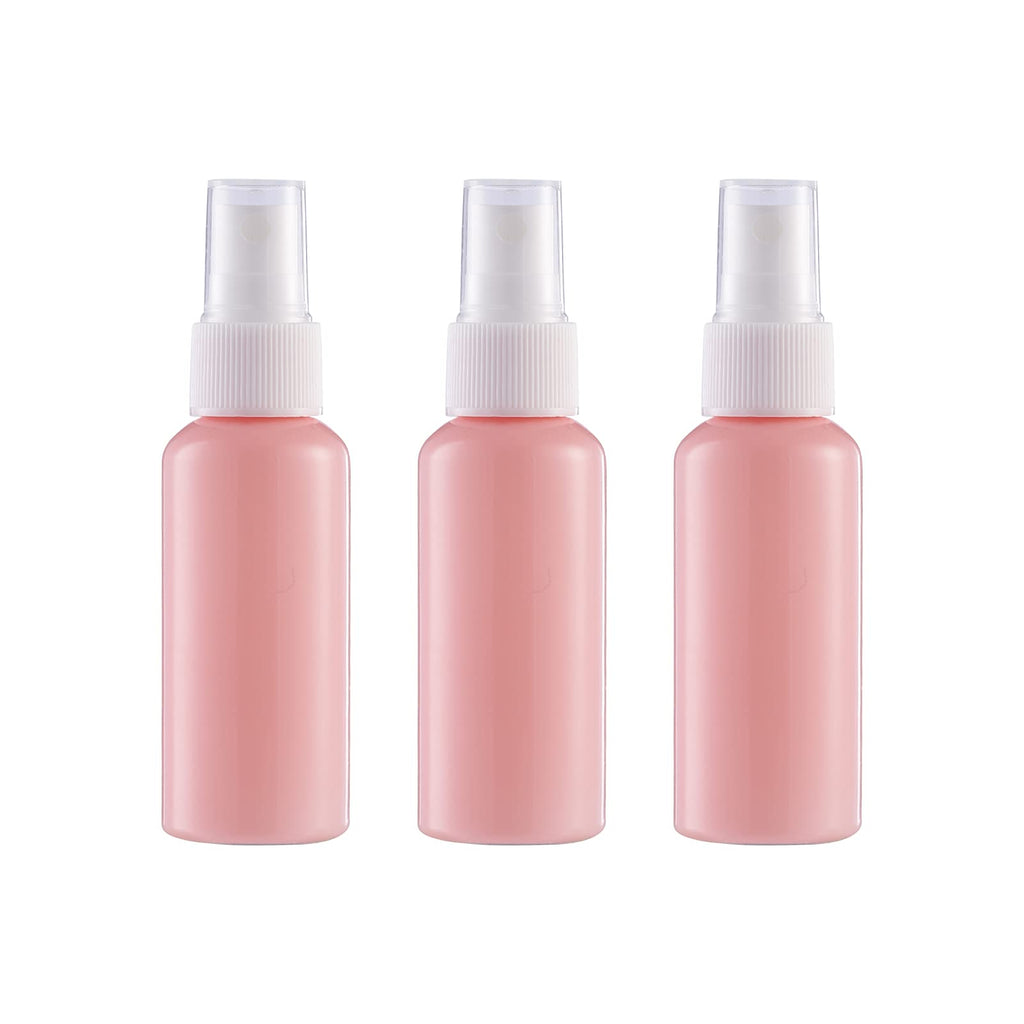 3 Pack 50ml Fine Mist Mini Spray Bottles Plastic Pump Spray Cap Refillable Reusable Empty Atomizer Spray Bottles TravelSuitable for Liquid (1.69oz Pink)