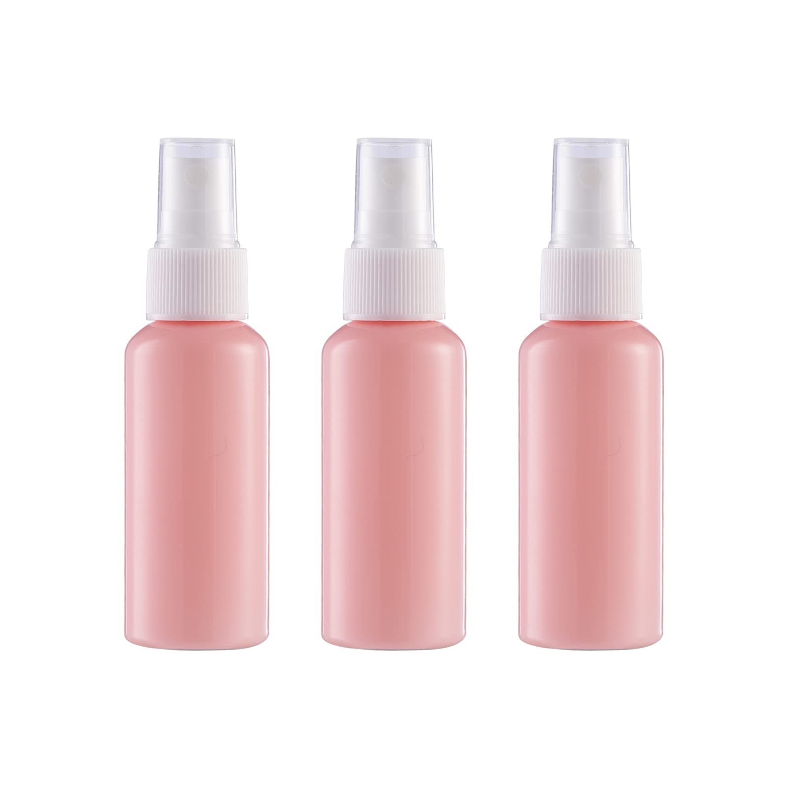 3 Pack 50ml Fine Mist Mini Spray Bottles Plastic Pump Spray Cap Refillable Reusable Empty Atomizer Spray Bottles TravelSuitable for Liquid (1.69oz Pink)