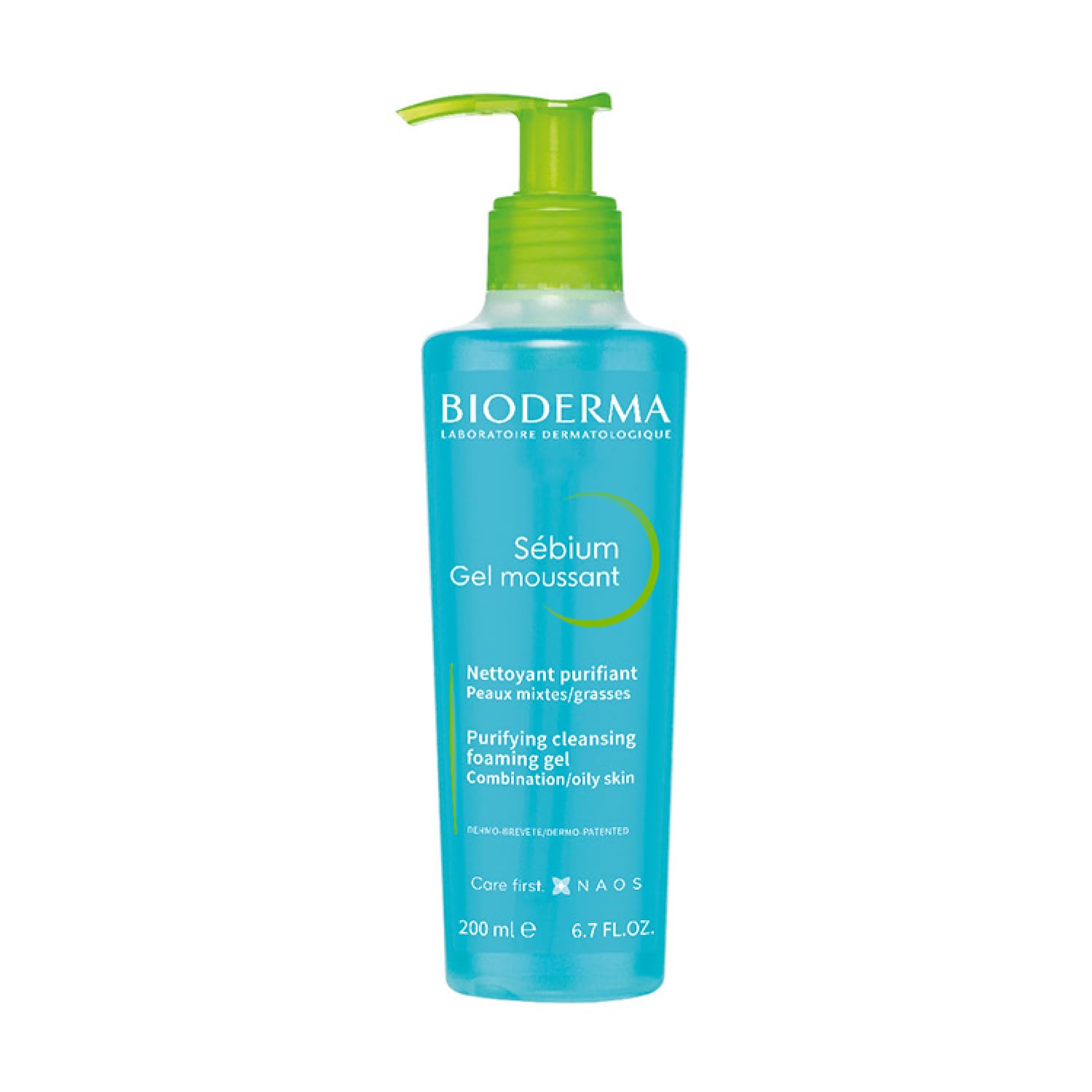 Bioderma Sébium Foaming Gel Pump Cleansing and MakeUp Removing Skin Purifying for Combination to Oily Skin 6.76 Fl Oz