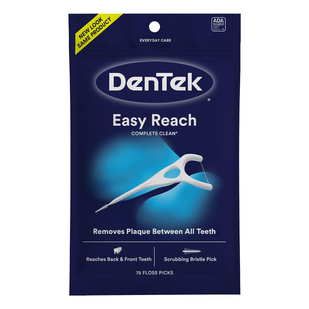 DenTek Complete Clean Floss Picks | Removes Food & Plaque | 75 Count