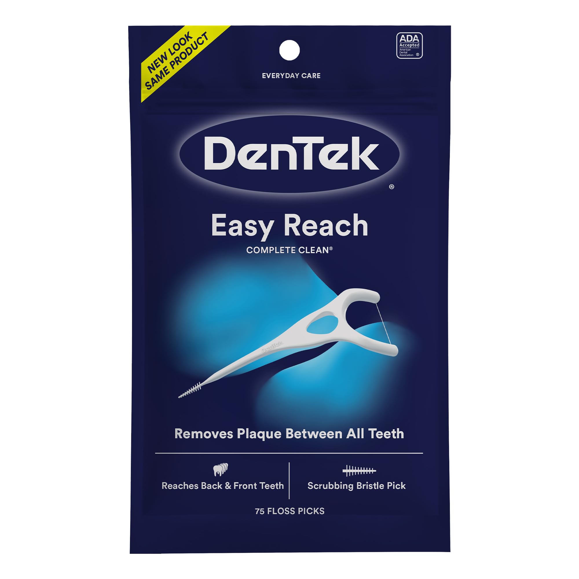 DenTek Complete Clean Floss Picks | Removes Food & Plaque | 75 Count