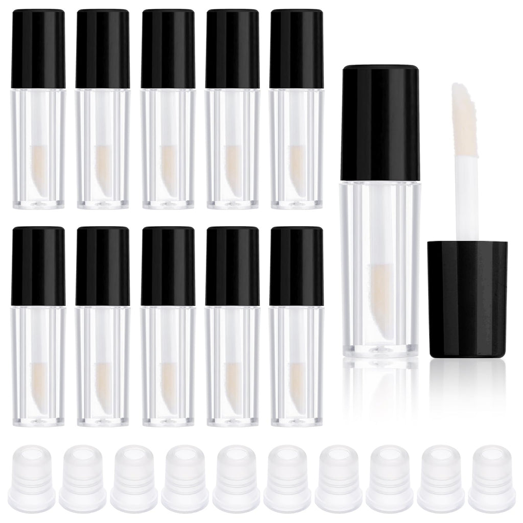 10Pcs Lip Gloss Tubes Empty 1.2ml Mini Refillable Lip Balm Bottles Empty Lip Gloss Tubes with Wand Clear Lip Gloss Containers Makeup Containers Bottles for Lipstick Samples Lip Balms Lip Gloss Making