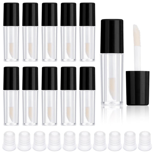 10Pcs Lip Gloss Tubes Empty 1.2ml Mini Refillable Lip Balm Bottles Empty Lip Gloss Tubes with Wand Clear Lip Gloss Containers Makeup Containers Bottles for Lipstick Samples Lip Balms Lip Gloss Making