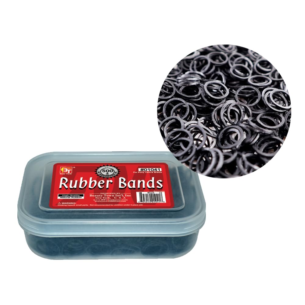 500 Pcs Rubber Bands Hair Band Soft Elastic Hair Accessories Braids Mini Hair Ties Stretchy Hair Ties No Damage Rubber Bands for Hair Made in Vietnam (Black - 500)