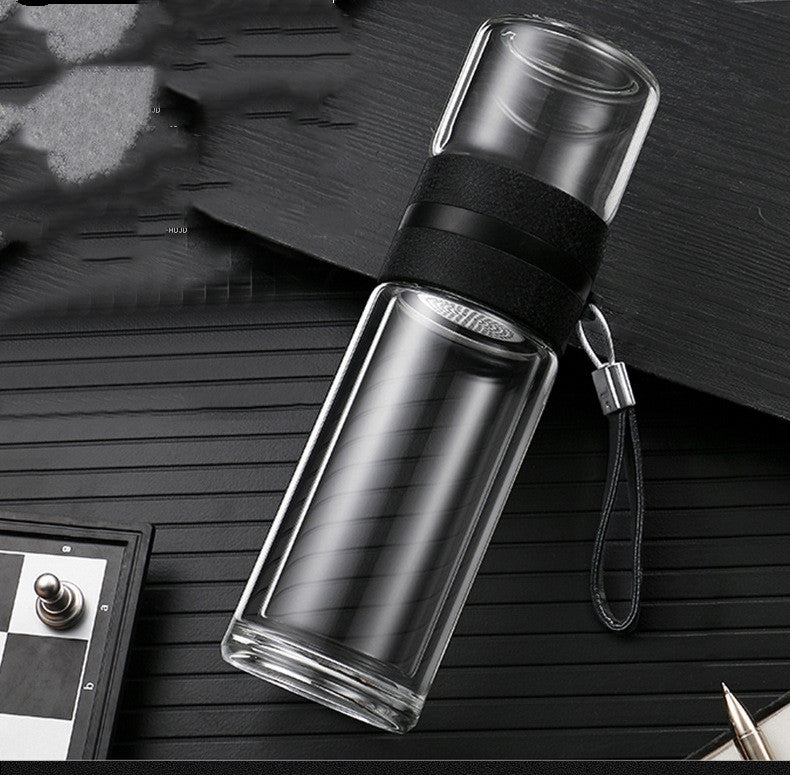 Double-Wall Insulated Glass Tea Infuser Cup