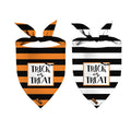 Halloween Dog Bandanas Puppy Scarf - Trick or Treat Dog Outfits - 2 Pcs Adjustable Holiday Party Birthday Triangle Reversible Dog Costume for Small Medium Large Dogs