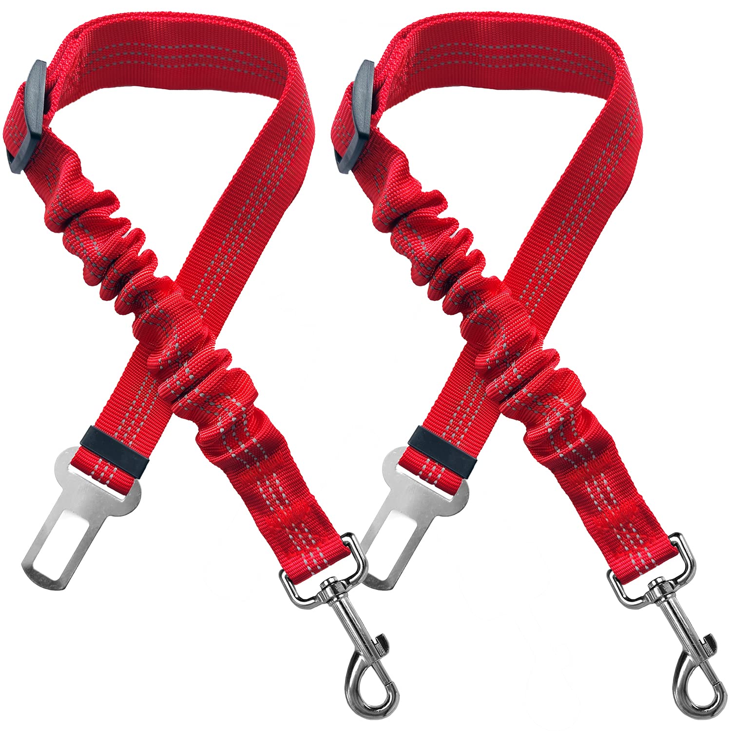 Yiaizhuo 2 Dog Car Harness Seatbelt Seat Belt Leash Travel Accessories Bungee Anti Shock Pet Cat Adjustable Lead Clip Safety Seats Belts Red