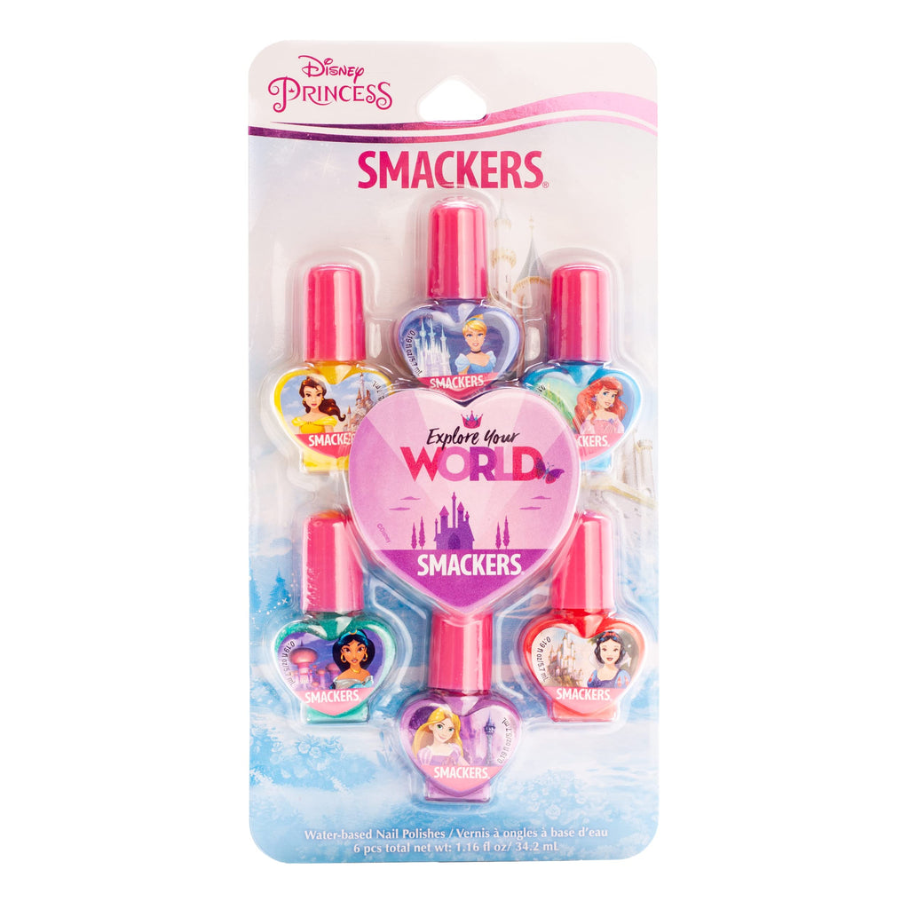 Lip Smacker Nail Polish 6 Moisturizing Smoothing Soft Shine Hydrating & Protecting Fun Flavors Cruelty-Free & Vegan - Disney Princess