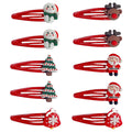 Christmas Hair Clips for Baby Girls - 10Pcs Christmas Elk Snowman Toddler Hair Clips Red Metal Snap Hair Clips Cute Baby Hair Barrettes Christmas Hair Accessories for Girls Kids and Teens Gifts