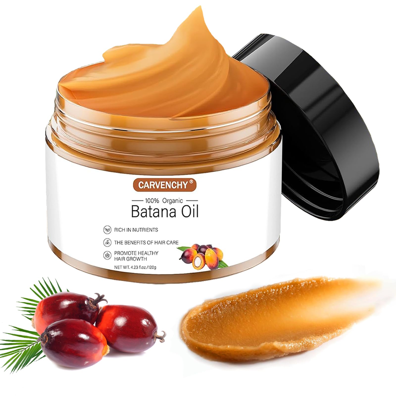 NAISSIYA Raw Batana Oil for Hair Growth100% Natural PureUnrefined Batana Oil Dr. Sebi Organic Hair Oil from Honduras-Prevent Hair LossRestore Dry Damanged HairMoisturize Scalp 4.23 fl oz