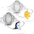 2pcs Loose Leaf Tea Steeper with Freddys Sun and Moon Couple Costume Pendant - NSTaygate Tea Infuser Tea Strainer 304 Stainless Steel Tea Ball