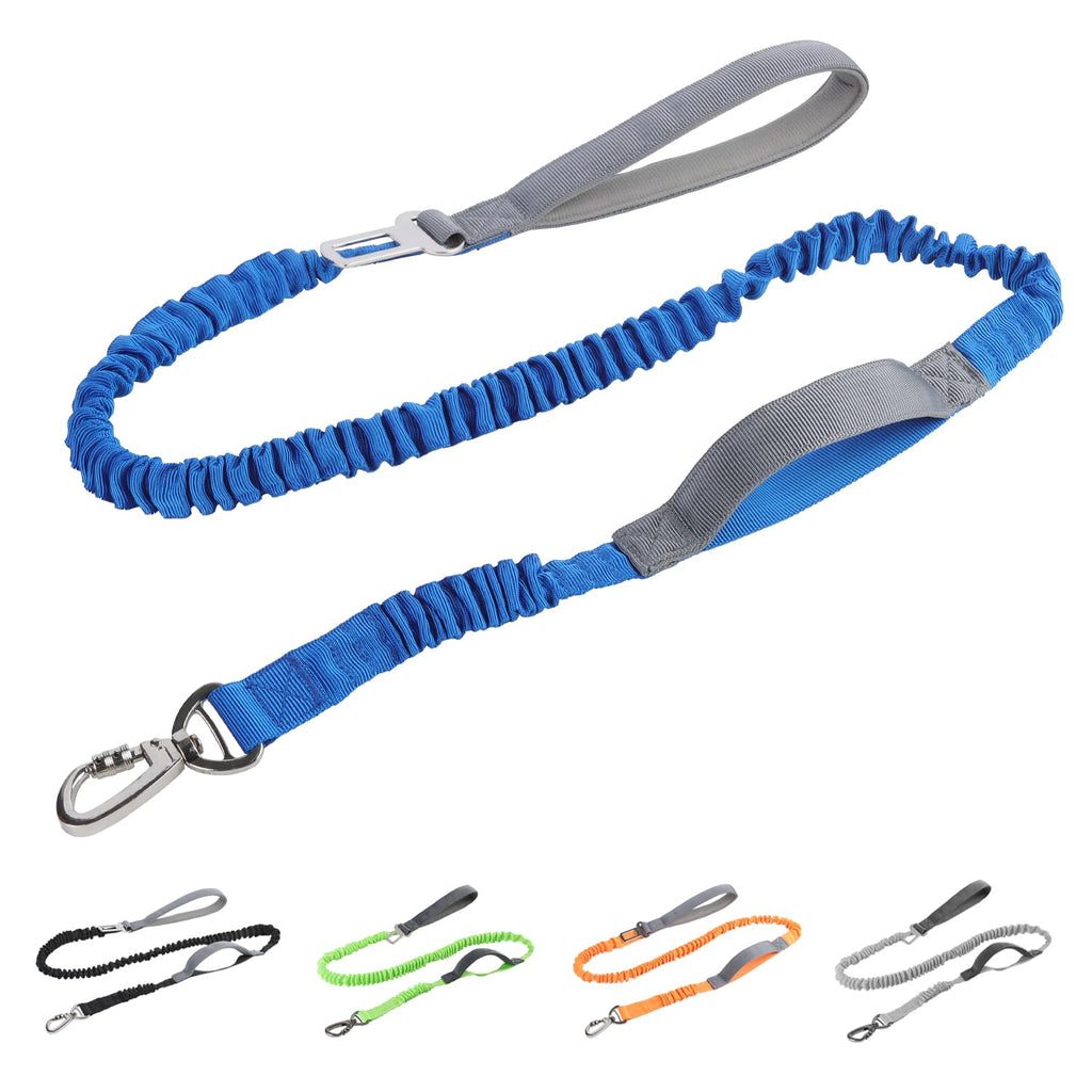 FEimaX Tactical Dog Leash Heavy Duty Shock Absorbing Bungee Dog Leashes for Medium Large Dogs that PullMilitary Dog Leash with Car Seat Belt Buckle and Padded Control Handles Quick Release Dog Leash