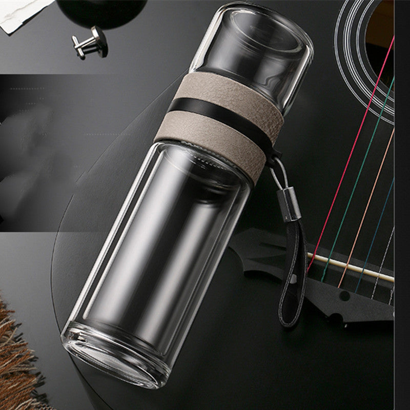 Double-Wall Insulated Glass Tea Infuser Cup
