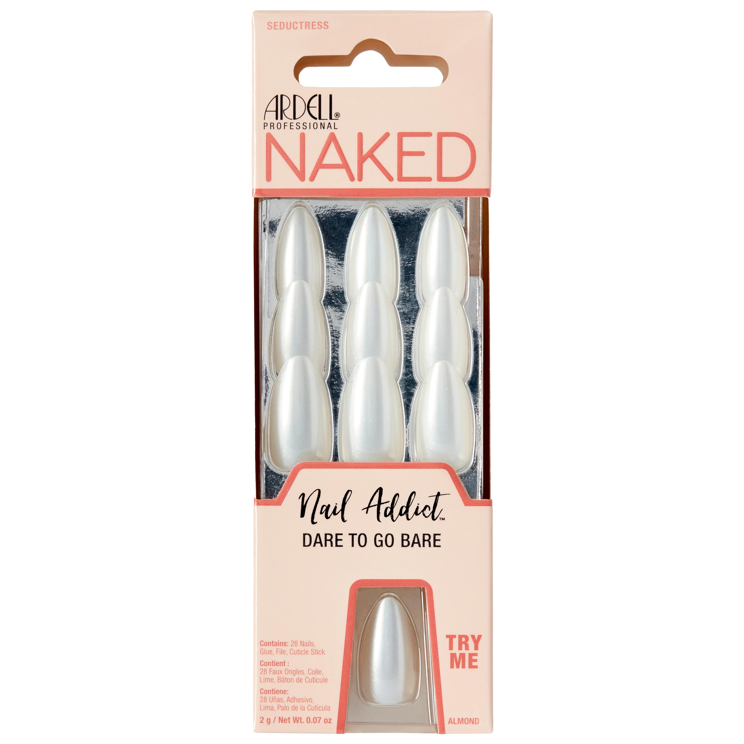 Ardell Nail Addict Naked Seductress Press On Nails Medium Almond Shape Nail Kit 1-Pack