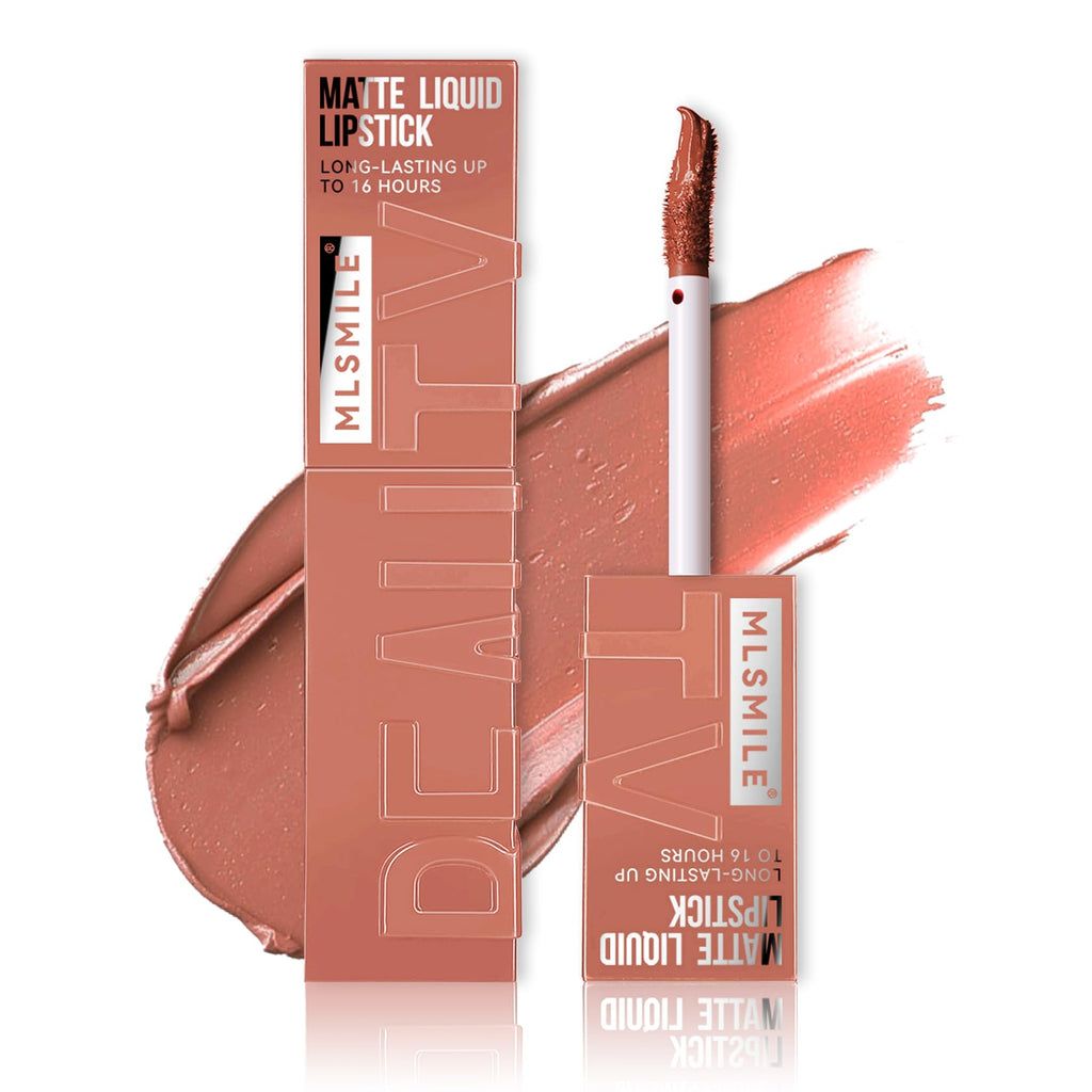QIUFSSE Matte Liquid Lipstick for Women Super Stay Smudgeproof Lip Gloss Highly Pigmented Color Lip Stain TintProfessional Daily Lip Makeup-02# Cheeky