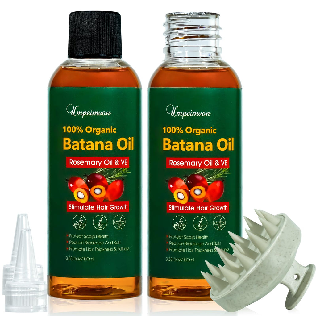 2 Pack Batana Oil Organic for Hair Growth Botana Oil Hair Growth Rosemary Oil Vitamin E Blend Massager Boosting Hair Thickness Nourish Scalp Hair 6.76 fl.oz