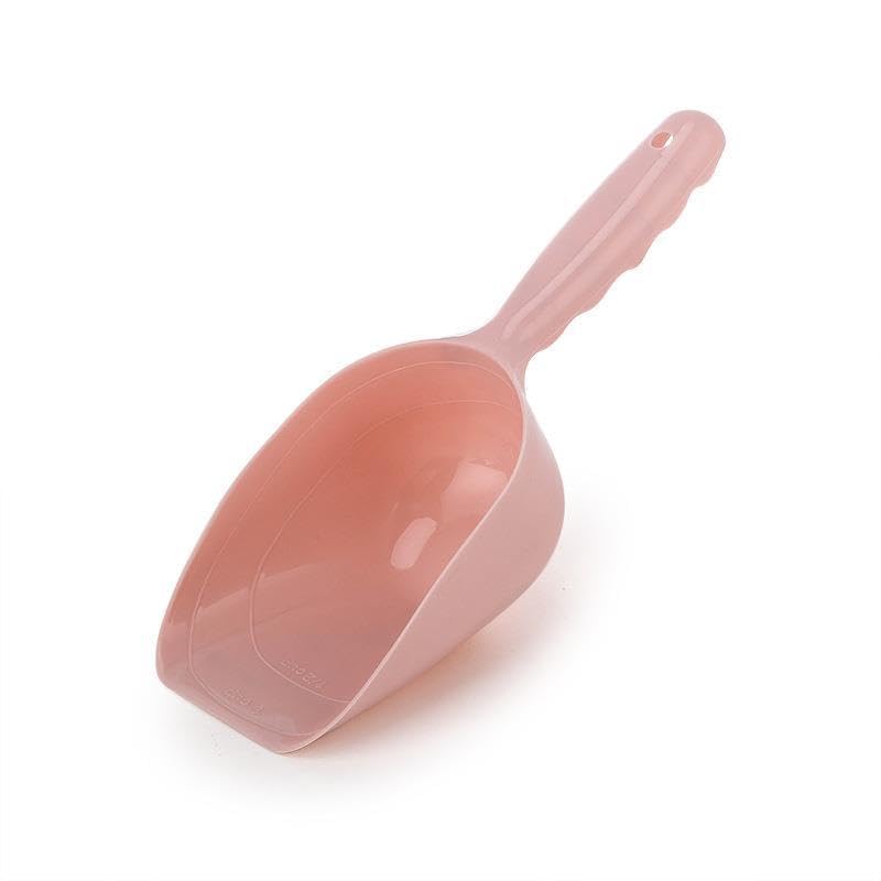 1-Cup Pet Food Scoop Lines for 1/2 Cup and 1 Cup Dog Puppy Cat Bird Rabbit Plastic Pet Food Scoop (Light Pink)