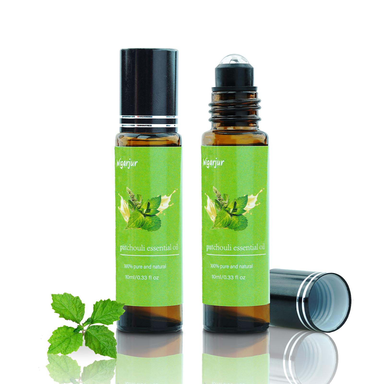 2 Pcs Patchouli Essential Oil Blend Oils Roll On Organic Essential Oils Fragrance Oil for Skin - Natural Lemon Rosemary Myrrh Geranium Essential Oil Natural Perfume Premium Roll On Essential Oil 10ml