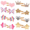 KICOSY 16PCS Hair Clips for Girls Star Crown Heart Butterfly Shaped Hair Barrettes and Pins Hair Accessories for Girls Hair Barrettes Metal Snap Accessories for Styling Girl’s Hair Christmas Gifts