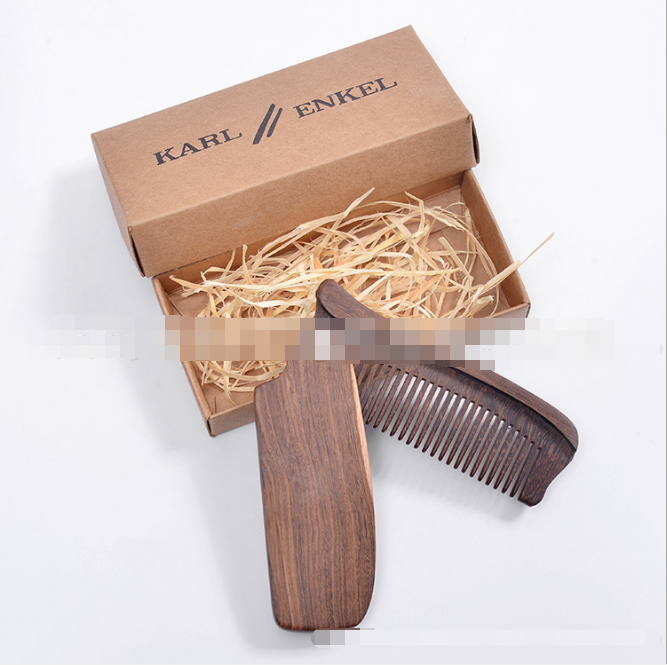 Foldable Hair and Beard Comb in Black Sandalwood