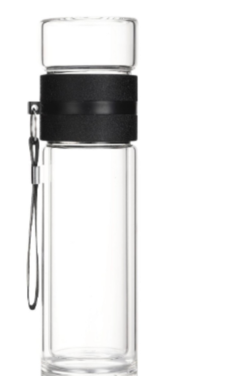 Double-Wall Insulated Glass Tea Infuser Cup