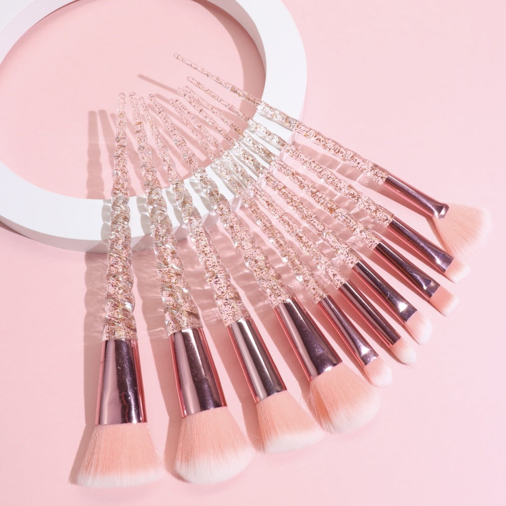 Nail Crystal Spiral Makeup Brush Set for Beginners