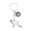 Harikaji Dog Keychain Dog Key ring Vivid Cute Pet Dog Keyring Bag Charm Metal Key Ring Keyfob Schnauzer White
