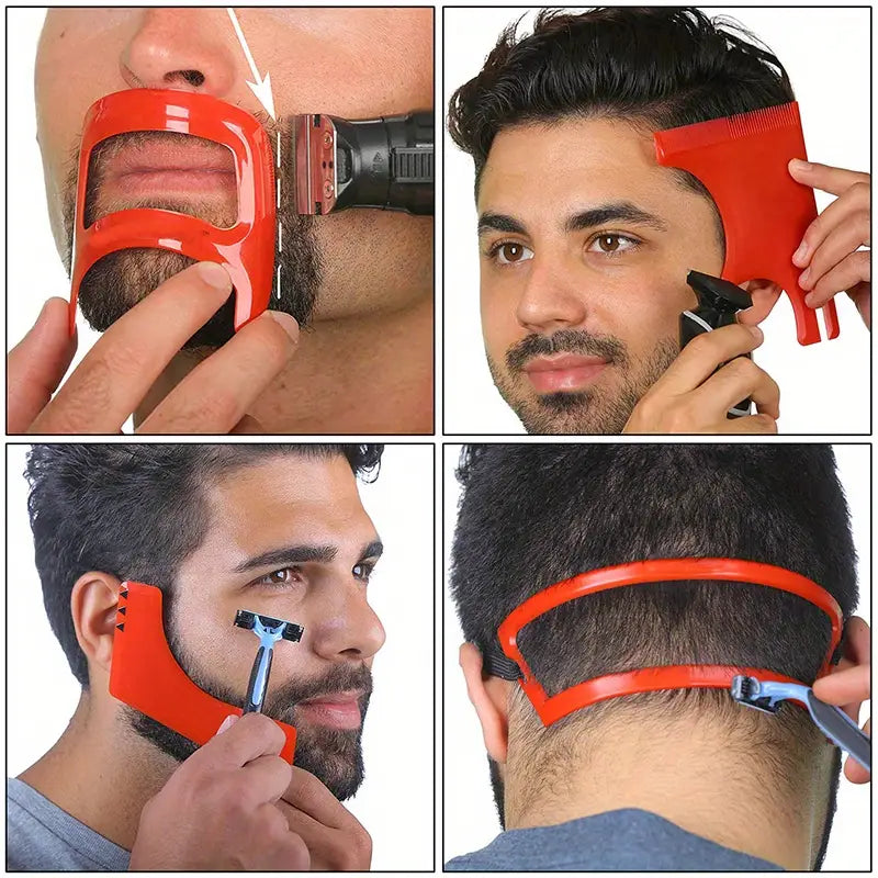 4 Pcs Men's Beard Combs and Trimmers Styling Tool