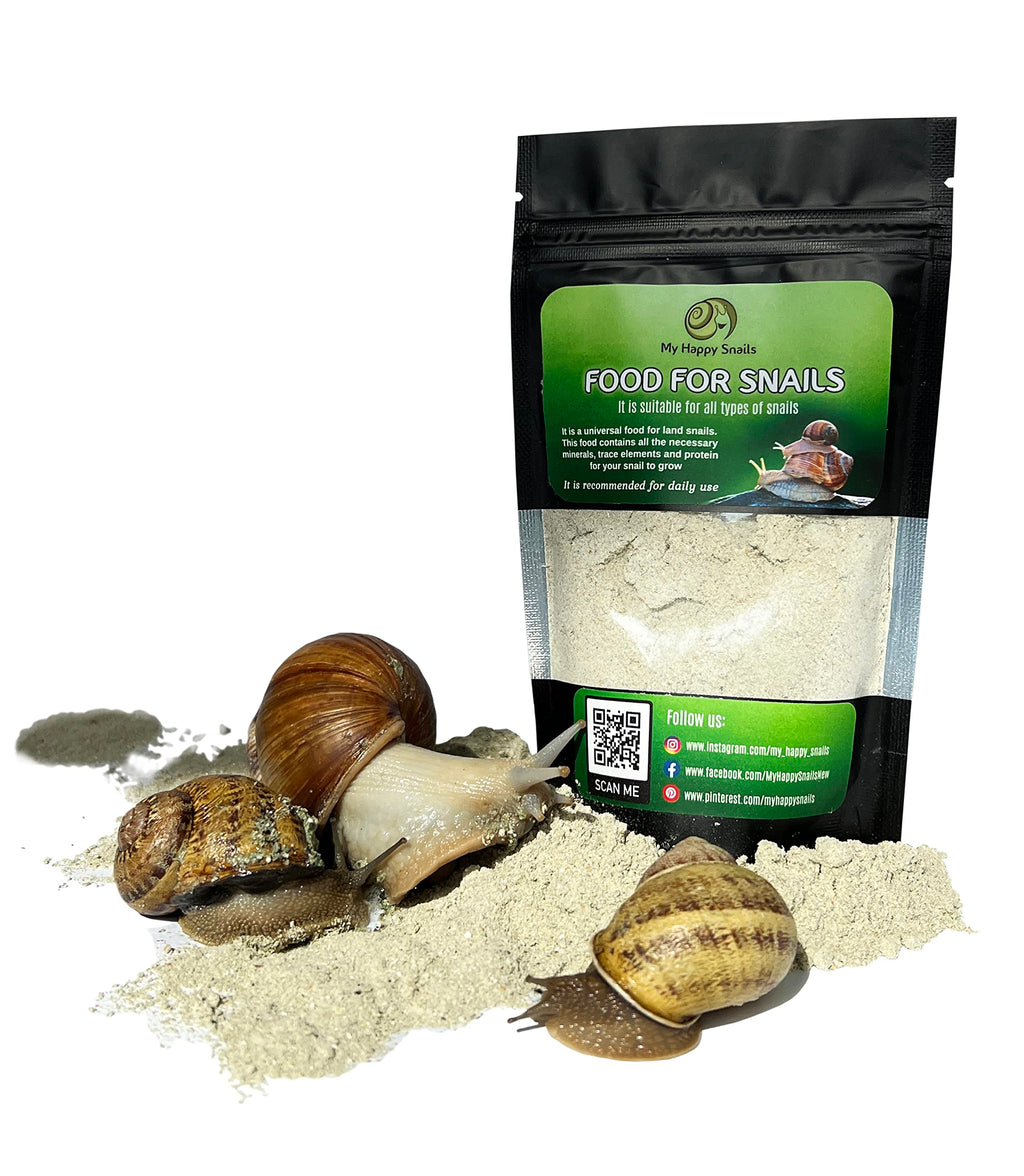 Land Snail Food with Protein + Calcium + Minerals - 7 Oz (200 Grams) - for All Types of Pet Snails : Garden Snail Giant African Snail Helix Aspersa Pomatia etc