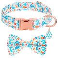 Dog Collar with Bowtie Adjustable Dog Collars Pet Collar with Metal Buckle and Cute Charms Personalized Dog Collars for Medium Dogs (M（13-20"） Green)