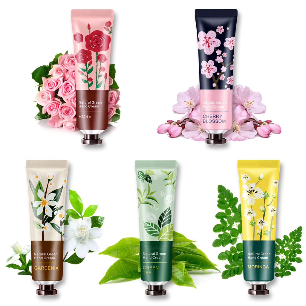 5 Pack Hand Cream For Chapped HandsNatural Botanical Fragrance Hand LotionMini Hand Cream For Working Dry HandsMoisturizing Travel Size Hand Cream Set with Natural Botanical For Women-30ml（Floral）