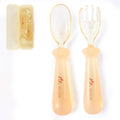 Baby spoons Toddler utensils Baby utensils Reusable ForkSpoon & Storage Case Toddler Feeding Utensils for Child 6 Months Ppsu material forks and spoons Silicone handle 100% BPA Free