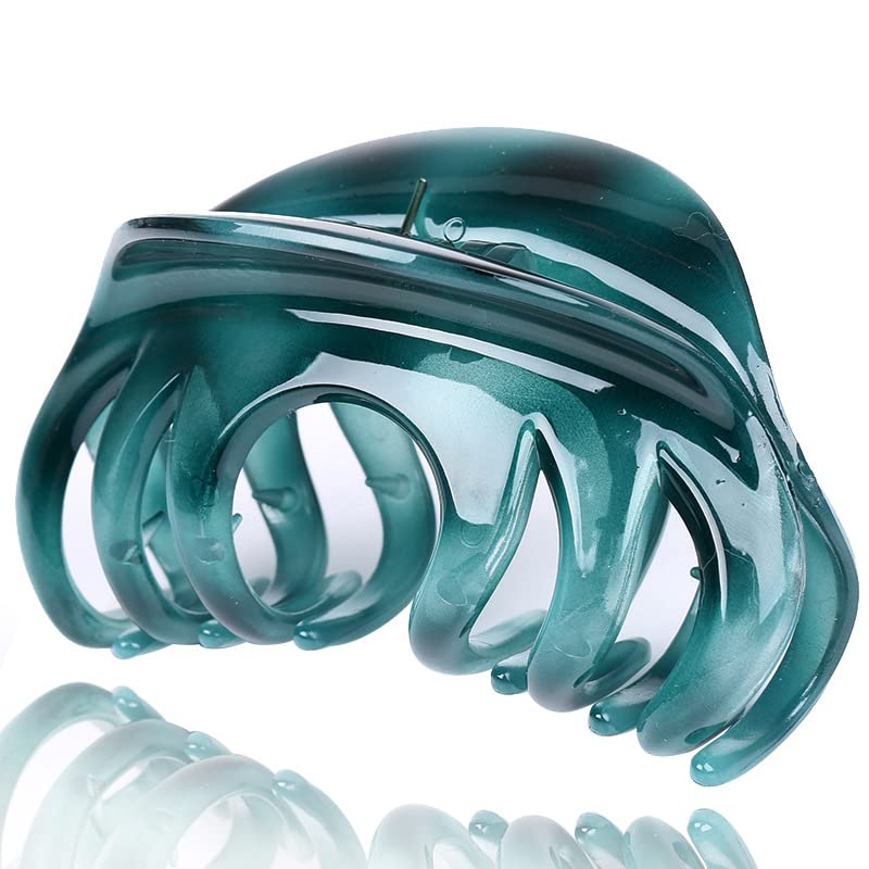 DSADKI Premium Hair Claw Clips For Thick Hair Strong Holding Power Claw Hair Clamps Delicate Hair Grip for Women and Girls (Lake Green - 1pcs)