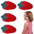 Strawberry Hair Clips for Baby Girls - 4Pcs Wool Knitting Strawberry Alligator Hair Clips Red Metal Snap Fruit Hair Clips Hair Barrettes Cute Strawberry Hair Accessories for Girls Toddlers Teens Gifts