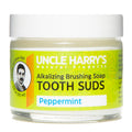 Uncle Harry’s Natural Products Alkalizing Nonabrasive Brushing Soap Tooth Suds Peppermint Remineralizes Tooth Enamel and Promotes Alkaline pH Fluoride Free and Vegan 2 Ounce Glass Jar