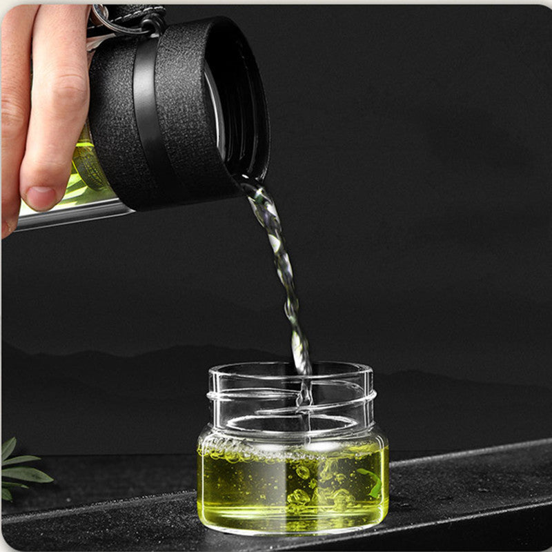 Double-Wall Insulated Glass Tea Infuser Cup
