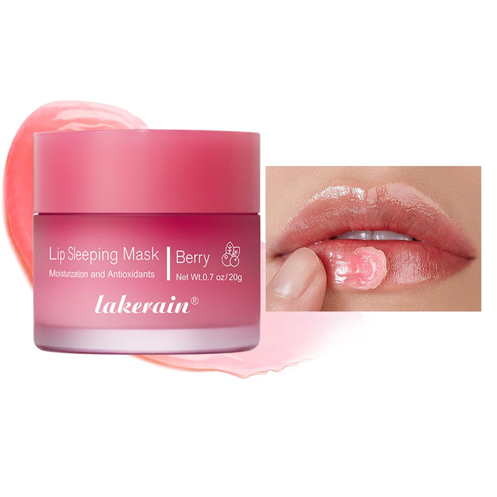 FYEBOO Sleeping Lip Mask Long-Lasting Nourish & Hydrate Lip Mask Lip Balm Lip Oil Lip Skin Care Hydrating Moisturizing Lip Lines Night Sleep Care Lip Anti-chapped Lip Cream (02# Berry)