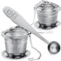 Tea Infuser (Set of 2) with Tea Scoop and Drip Dray - Ultra Fine Tea Strainer for Loose Leaf Tea - Stainless Steel Tea Steeper for a Superior Brewing Experience