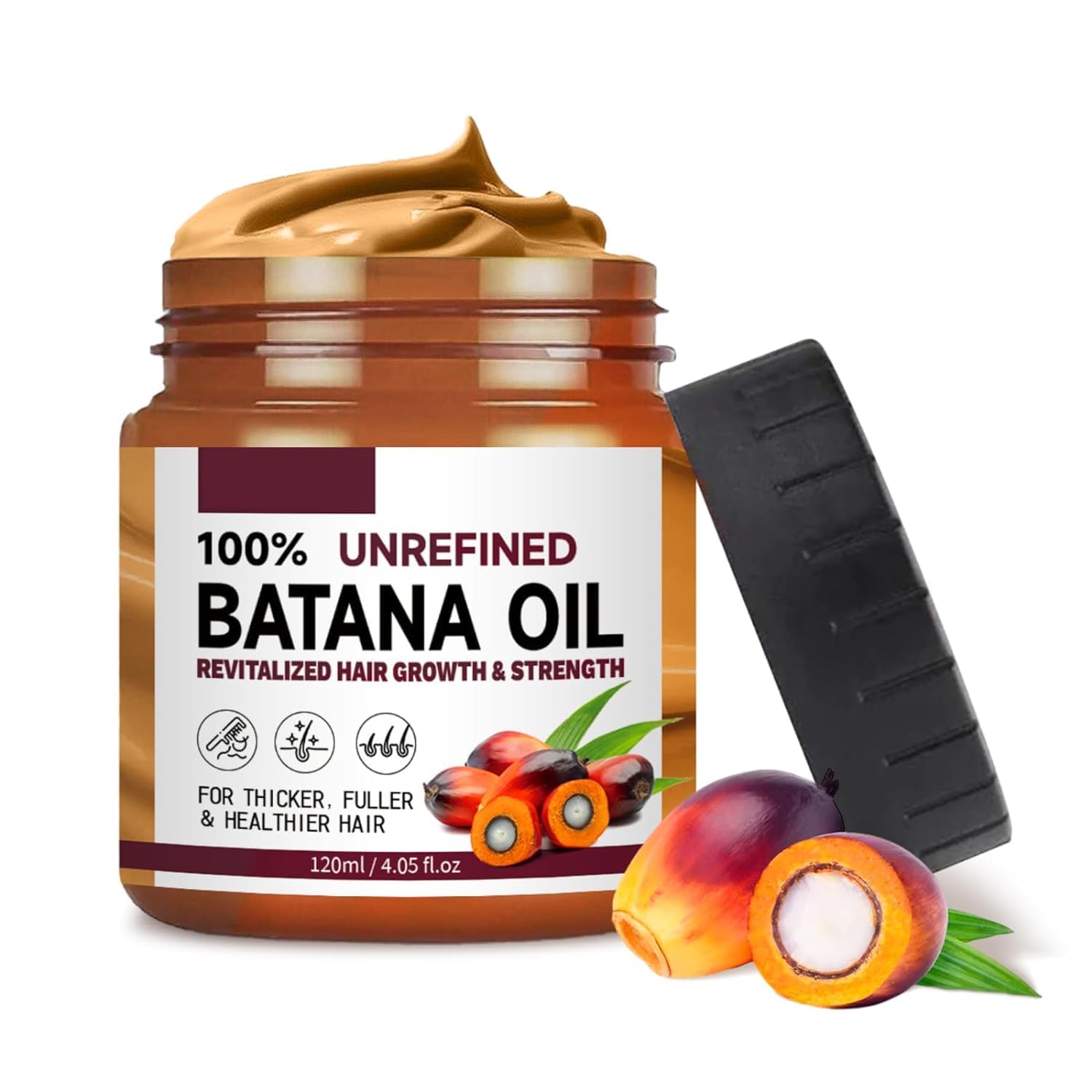 OMYIJVS Raw Batana Oil for Hair Growth - 100% Natural Dr. Sebi Batana Oil from Honduras Unrefined and Organic - Prevent Hair Loss and Enhances Hair Thickness for Women & Men