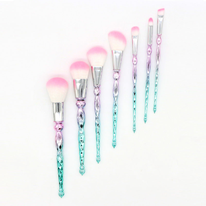 7-Piece Diamond Makeup Brush Set for Beginners